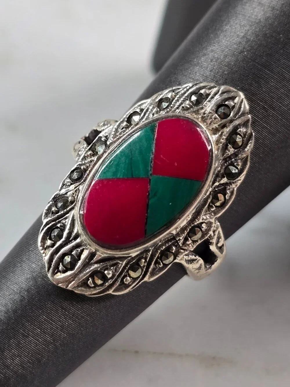 Womens Vintage Estate Sterling Silver Southwestern Zuni Ring 6.2g E649